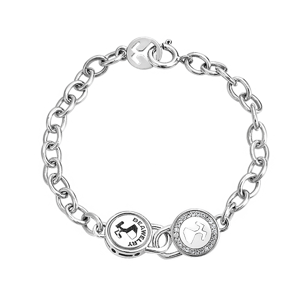 Silver Beawelry Lock CZ Bracelet
