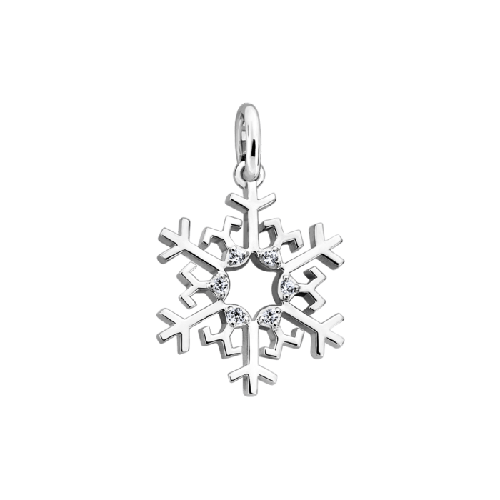 Silver Snowflake CZ Charm