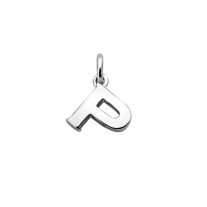 Silver Alphabet Letter P Charm