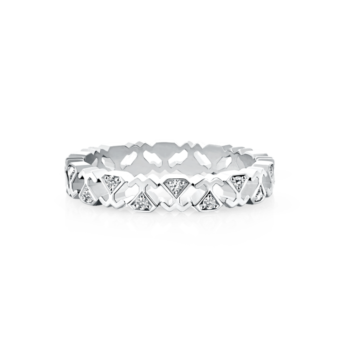 18K White Gold Beawelry logo Diamond Eternity Ring