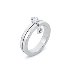 18K White Gold Diamond Double Shanks Ring
