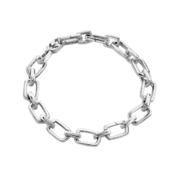 Silver Opened Link Rectangle Bracelet