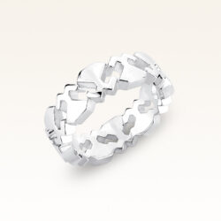 Silver Beawelry Logo Band Ring