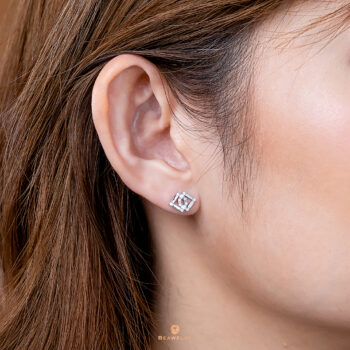 18K White Gold Infinity Diamond Earrings