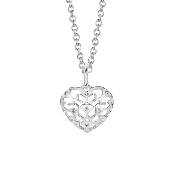 Silver Heart Beawelry Logo Filigree CZ Pendant