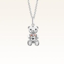 Silver & 14K Gold Mini Beawelry Bear Diamond Pendant