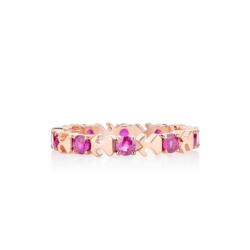18K Pink Gold Ruby Eternity Ring