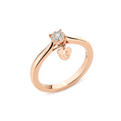 18K Pink Gold Cluster Diamond Ring