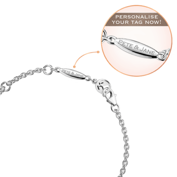 Silver February Birthstone Amethyst Color CZ Bear Bracelet