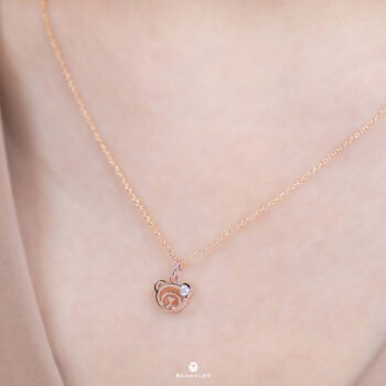 14K Pink Gold Beawelry Bear Diamond Pendant