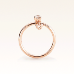 18K Pink Gold Diamond 0.25 ct. Ring & Dangling Beawelry Bear