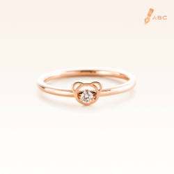 14K Pink Gold Beawelry Bear Diamond Ring