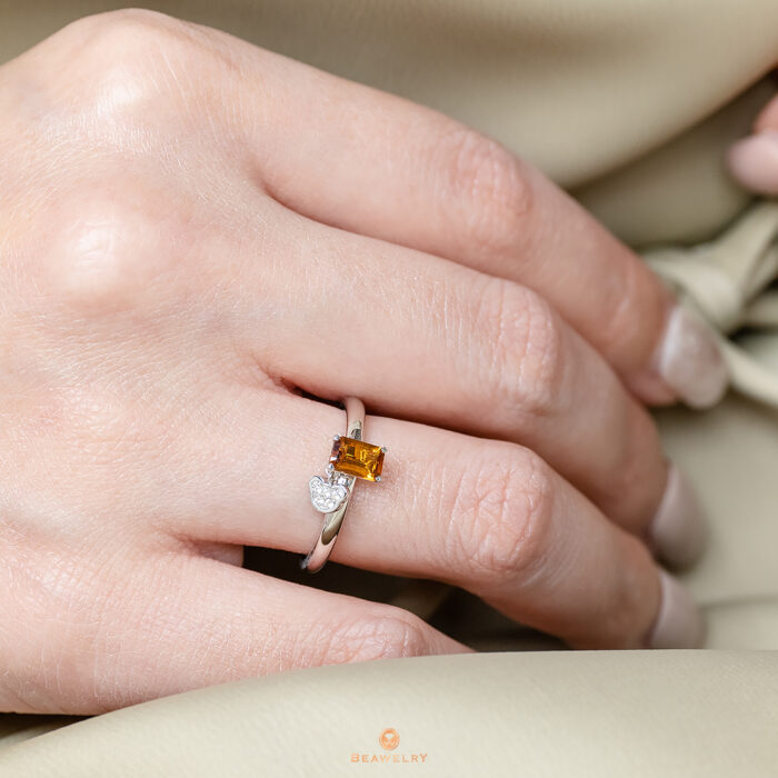 Citrine Square Chunky Fashion Ring – FineColorJewels