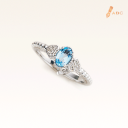 Silver Beawelry Ring with Blue & White Topaz