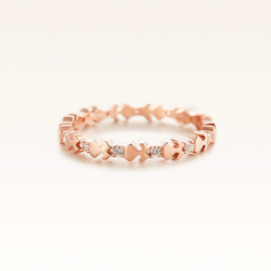 14K Pink Gold Mini Diamond Beawelry Eternity Band Ring