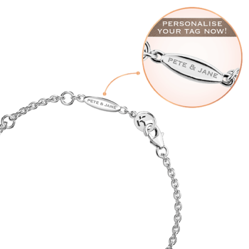 Silver April Birthstone White CZ Charm Bracelet