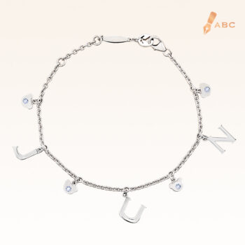 Silver June Birthstone Light Amethyst Color CZ Charm Bracelet