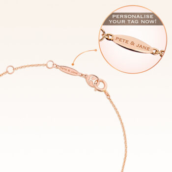 14K Pink Gold Minimal Stud Bracelet with Diamond 0.09 ct.