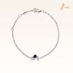 Silver Pear Shape Sapphire Elephant Bracelet