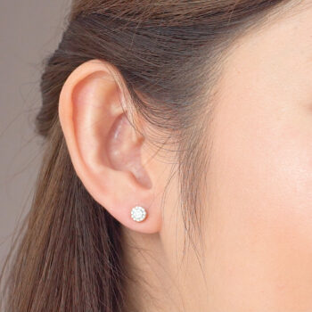 14K Pink Gold Round Diamonds Cluster Earrings 0.20 carat