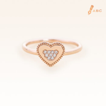 14K Pink Gold Love Bear Diamond Ring