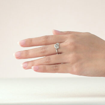 Silver April Birthstone White CZ Beawelry Ring