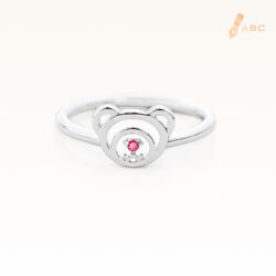Silver July Birthstone Ruby Color CZ Beawelry Ring