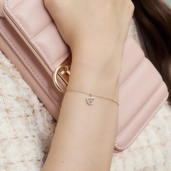 14K Pink Gold Mini Beawelry Bear Diamond Bracelet