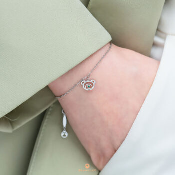 Silver May Birthstone Emerald Color CZ Beawelry Bracelet