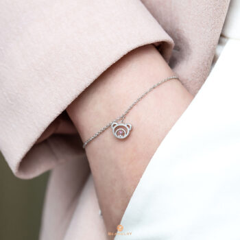 Silver February Birthstone Amethyst Color CZ Beawelry Bracelet