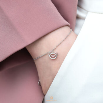 Silver October Birthstone Pink Tourmaline Color CZ Beawelry Bracelet