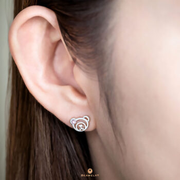 Silver February Birthstone Amethyst Color CZ Beawelry Earrings