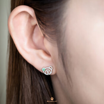 Silver August Birthstone Peridot Color CZ Beawelry Earrings