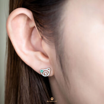 Silver March Birthstone Aquamarine Color CZ Beawelry Earrings