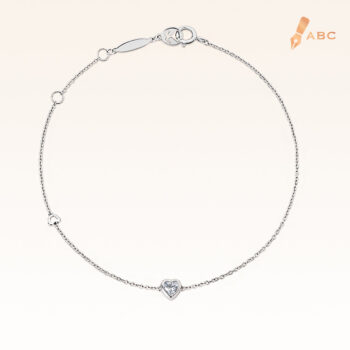 Silver Minimal Heart Stud Bracelet