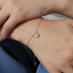 Silver Heart & Bear Bracelet