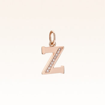14K Pink Gold Alphabet Letter Z Charm