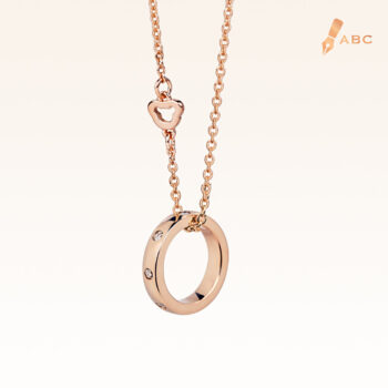 14K Pink Gold Diamond Ring Pendant